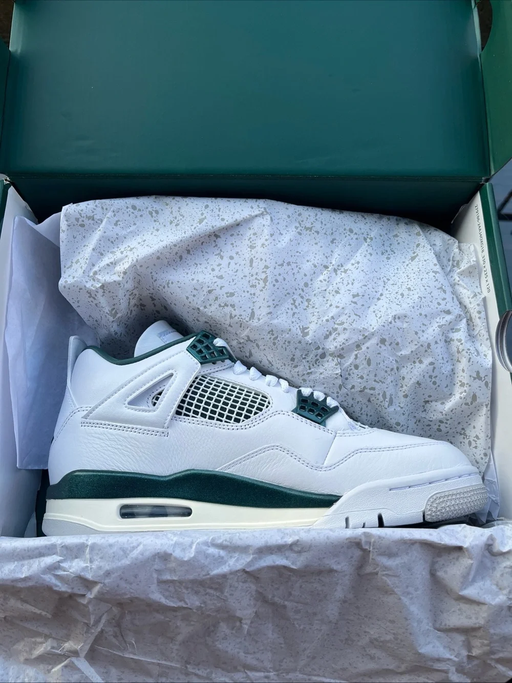 Nike Air Jordan 4 Retro ‘Oxidized Green’ White FQ8138-103 Men’s 8.5